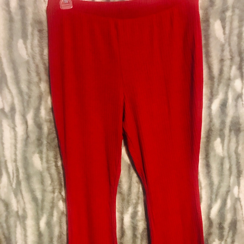 Crop knit flare pants